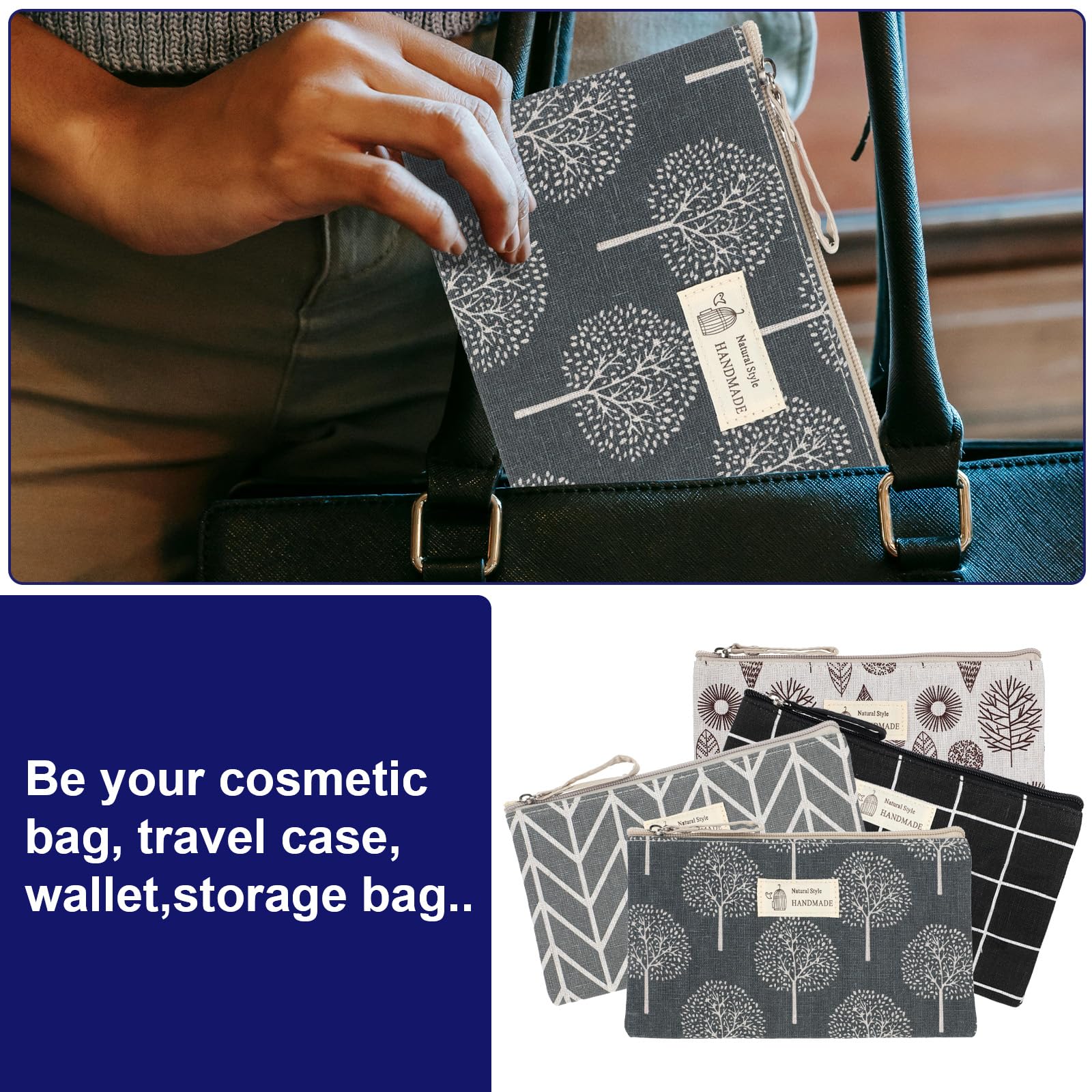 Trousse Trinkrittey en toile résistante, motif 3, design charmant et pratique.