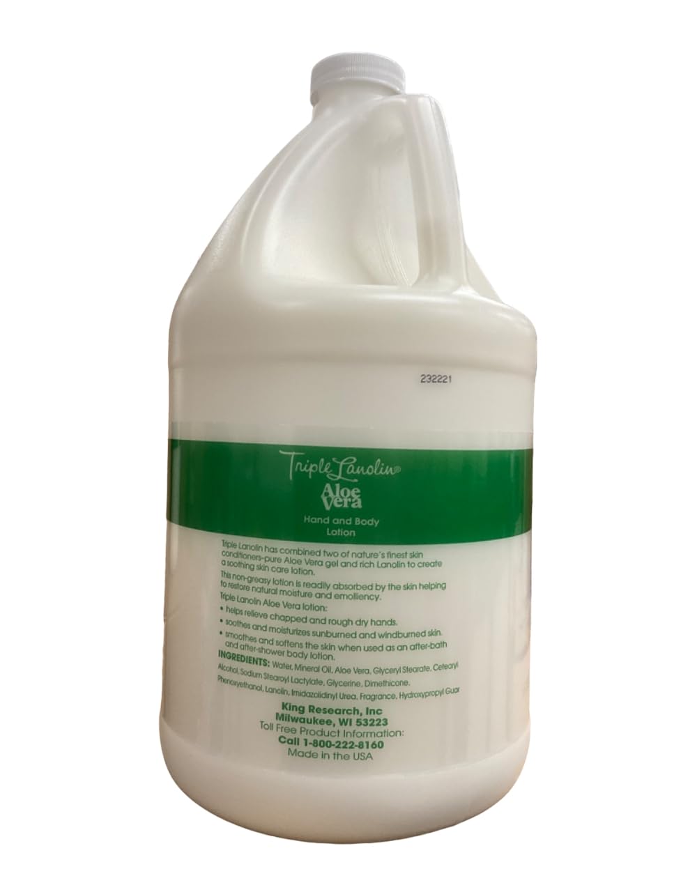 Triple Lanolin Aloe Vera Lotion pénétration rapide, peau douce sans sensation grasse.