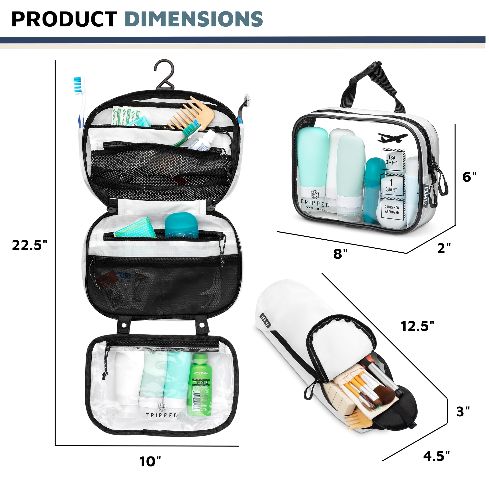 TRIPPED Pochette organisatrice ultralegère pour accessoires de voyage.