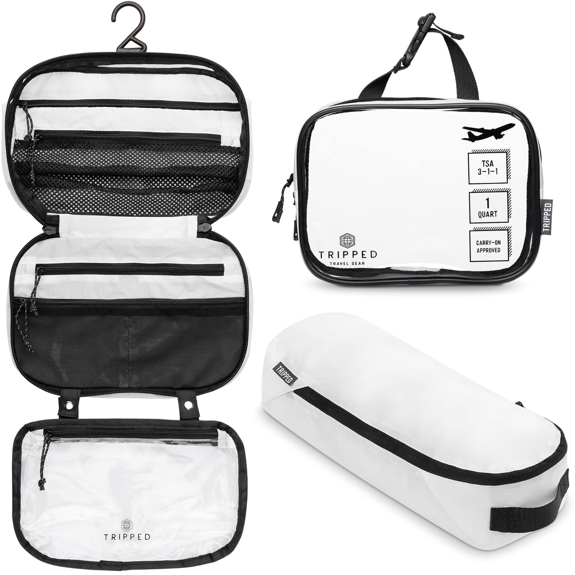 TRIPPED Trousse de toilette suspendue pour voyager efficacement.