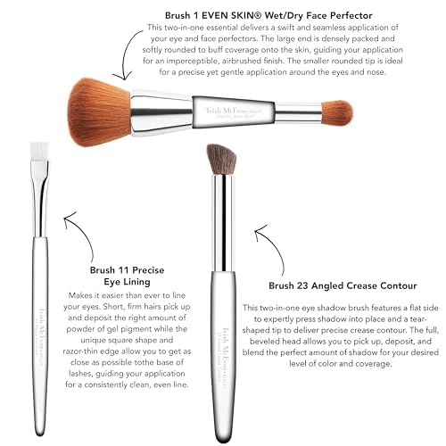 Brosse Trish McEvoy Brush 1 EVEN SKIN utilisée sur les paupières.