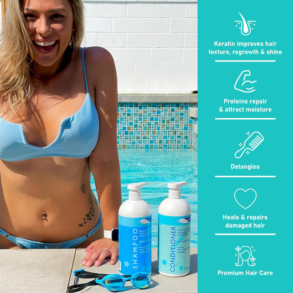 TRISWIM Après-Shampoing brillance cheveux après usage.