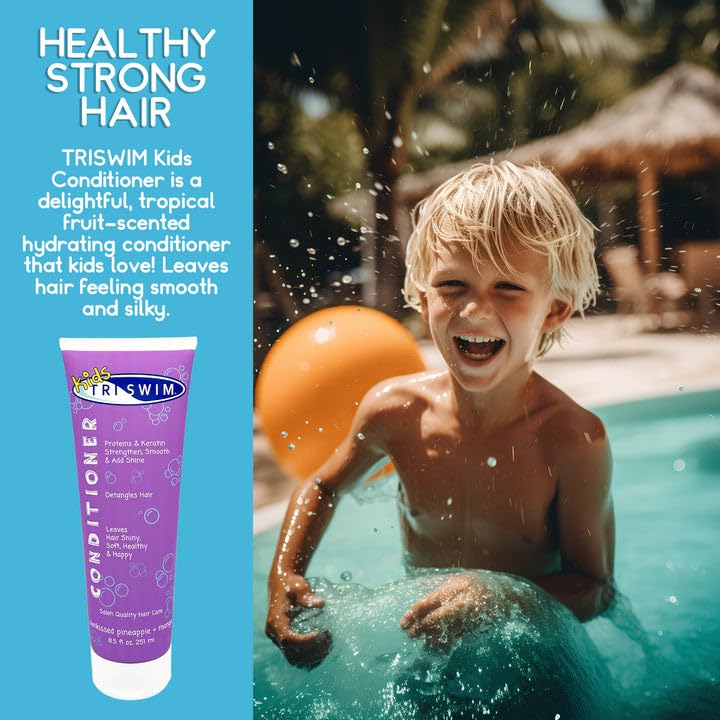 TRISWIM Après-bain-Enfants: cheveux brillants et revitalisés après la baignade.