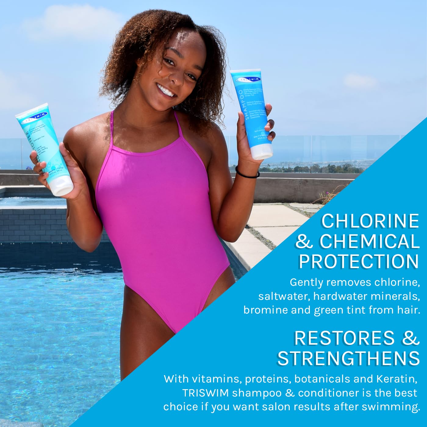 TRISWIM Gel douche échantillon, mini-flacon, hydratation rafraîchissante après la natation.