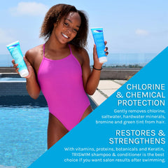 TRISWIM Gel douche échantillon, mini-flacon, hydratation rafraîchissante après la natation.