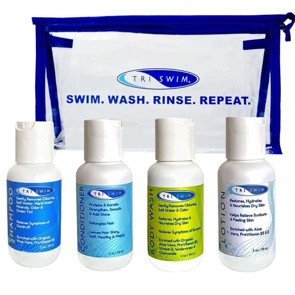 TRISWIM Shot Set dans sa trousse voyage, pratique pour les déplacements