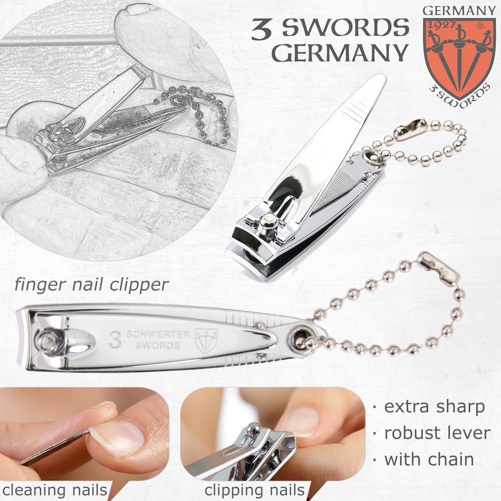 Étui 3 Swords Germany en cuir noir, cadeau élégant et pratique.