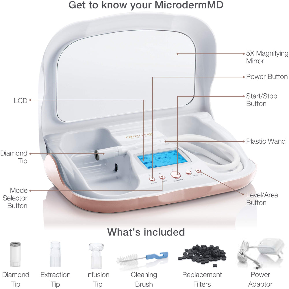 Embouts d'extraction des pores Trophy Skin MicrodermMD pour purger les impuretés.