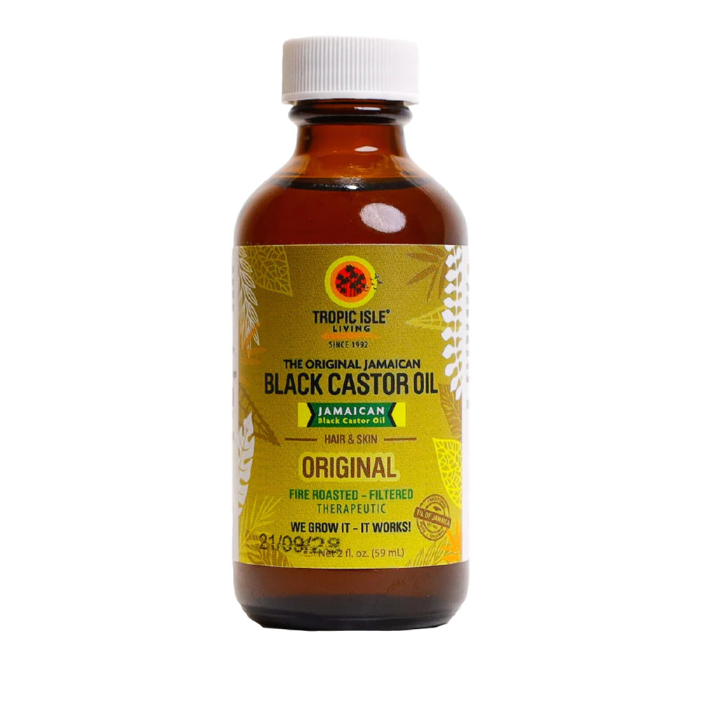Tropic Isle Living huile noire de ricin 59 ml prête à hydrater les cheveux.