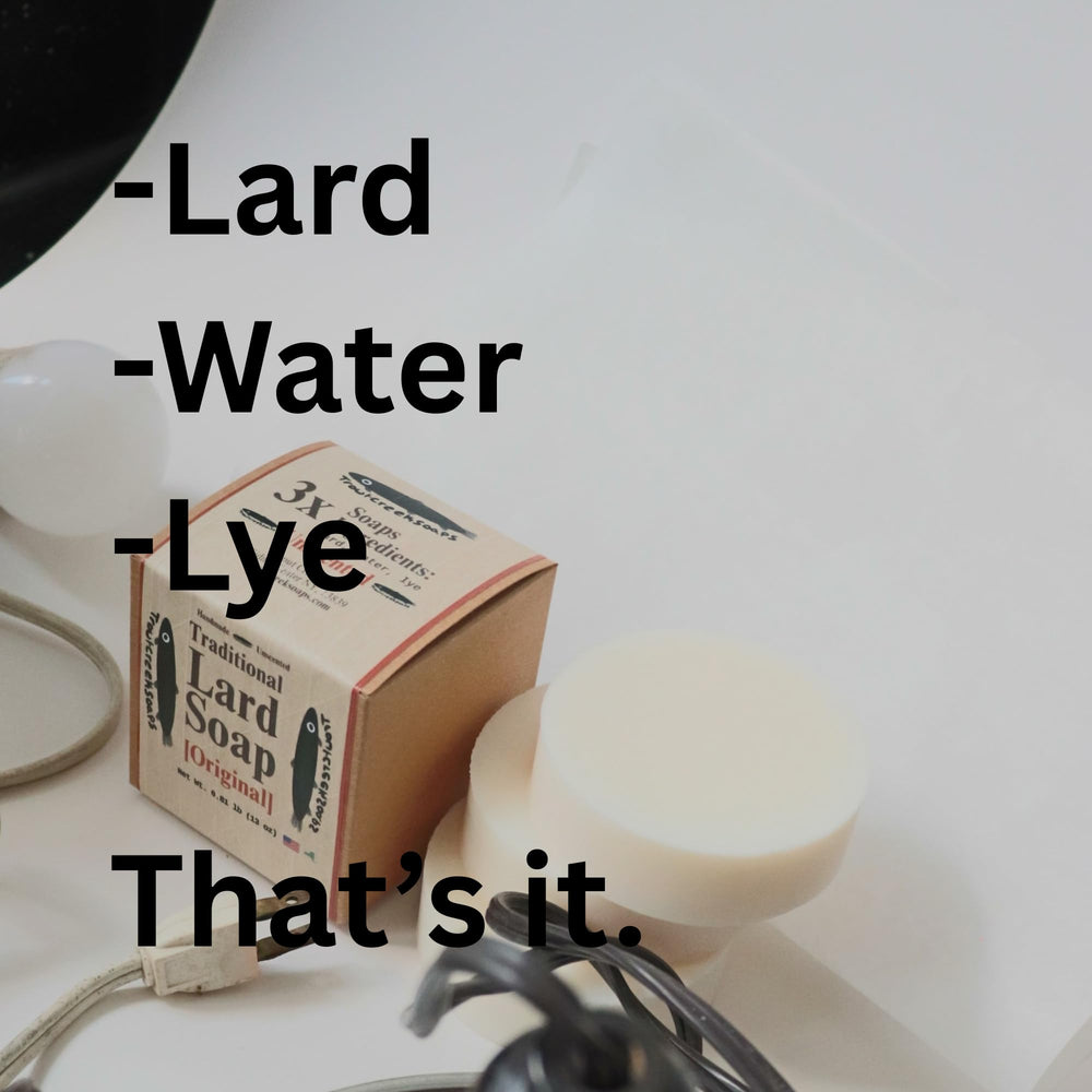 Troutcreeksoaps sans parfum, usage quotidien sans irritations.