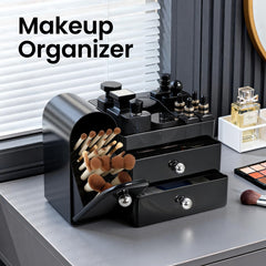 Organisateur de coiffeuse TRQWRO avec tiroirs transparents et accès rapide.