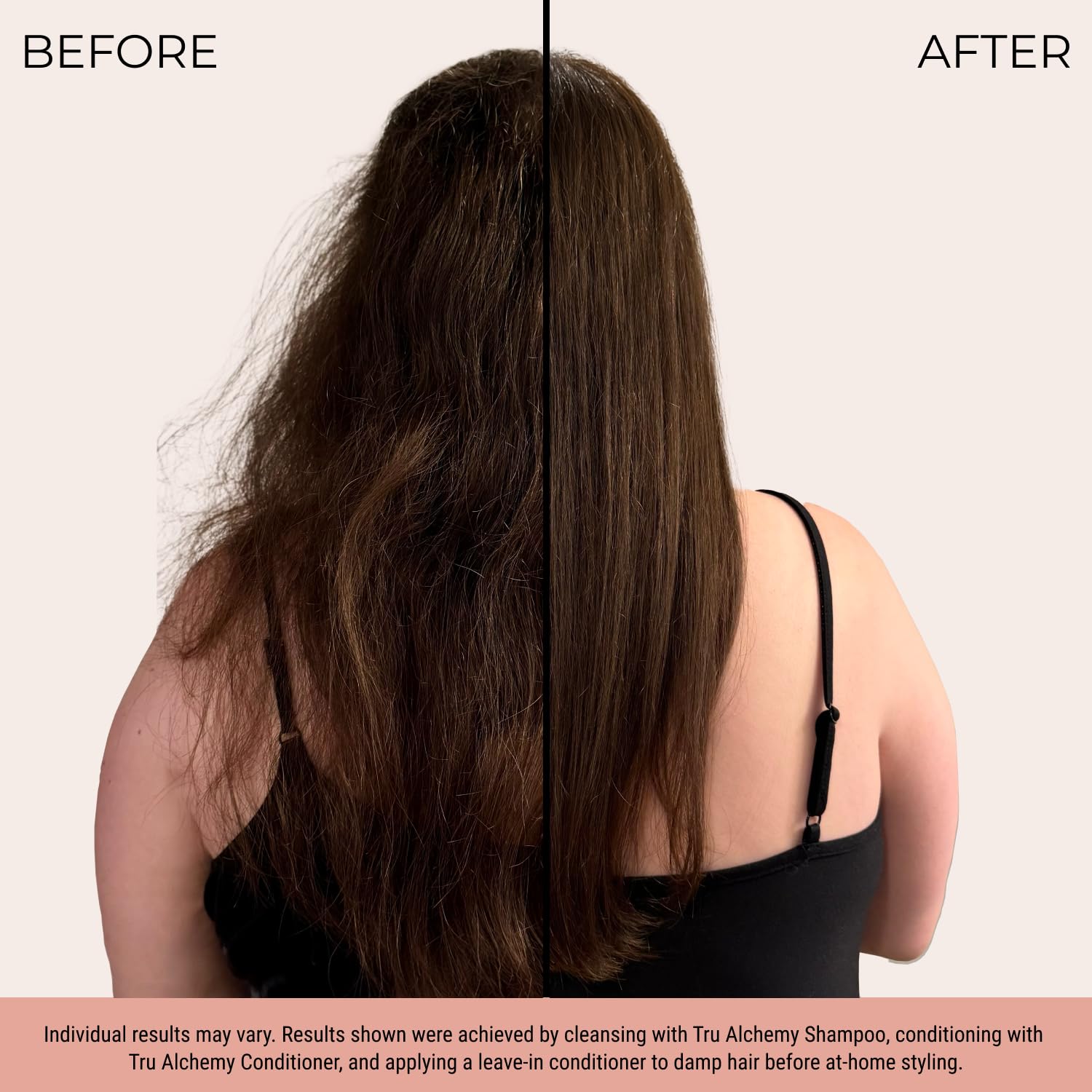 Après-shampooing Tru Alchemy sur longueurs pour démêlage facilité et douceur.