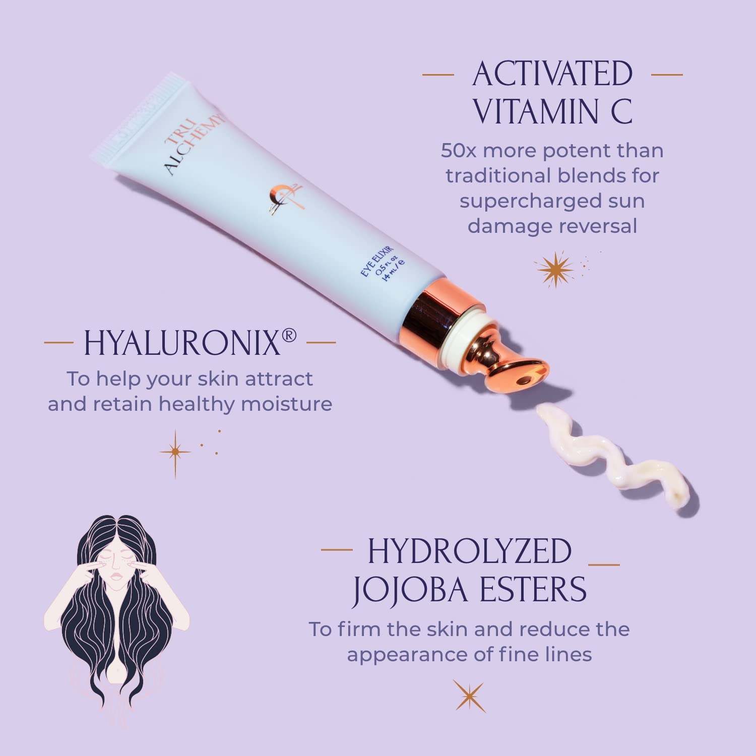 Lumière diffuse autour des yeux avec Tru Alchemy Elixir Yeux