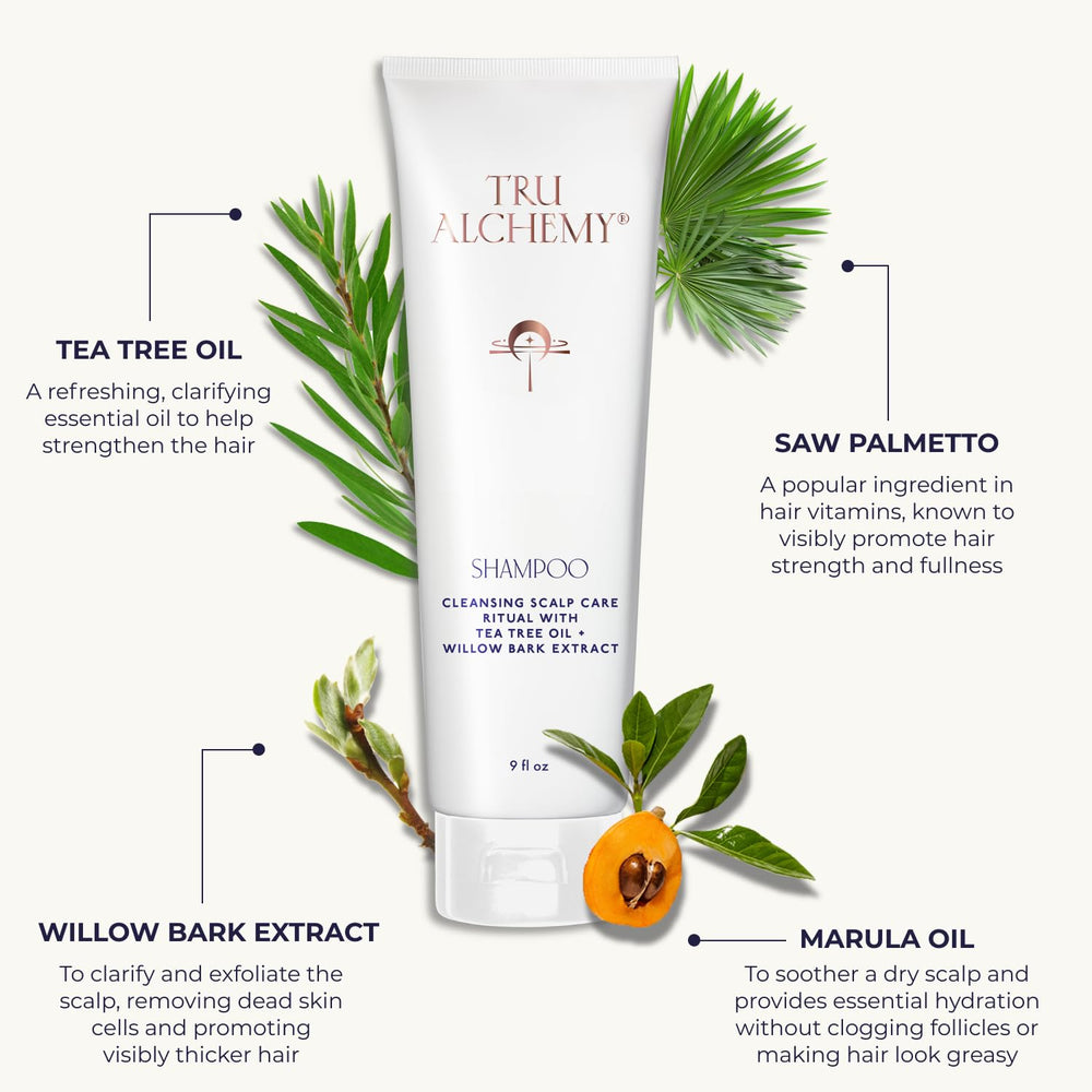 Huile de romarin Tru Alchemy, ingrédient clé pour une base capillaire saine.