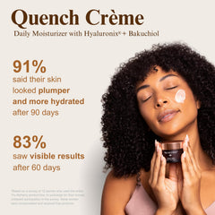 Tru Alchemy Quench Crème – application sur le visage en douceur.