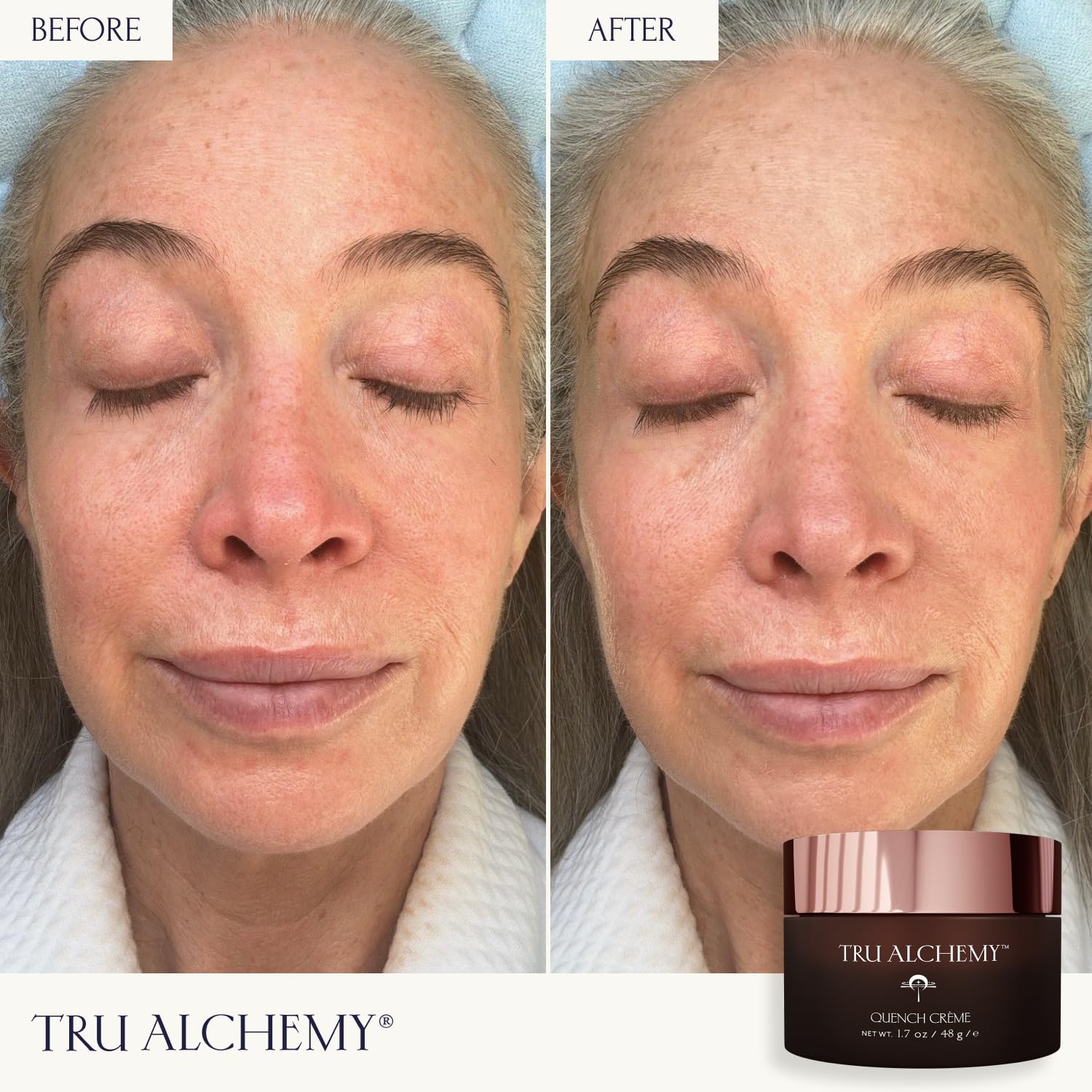 Tru Alchemy Quench Crème – texture crémeuse lisse la peau.