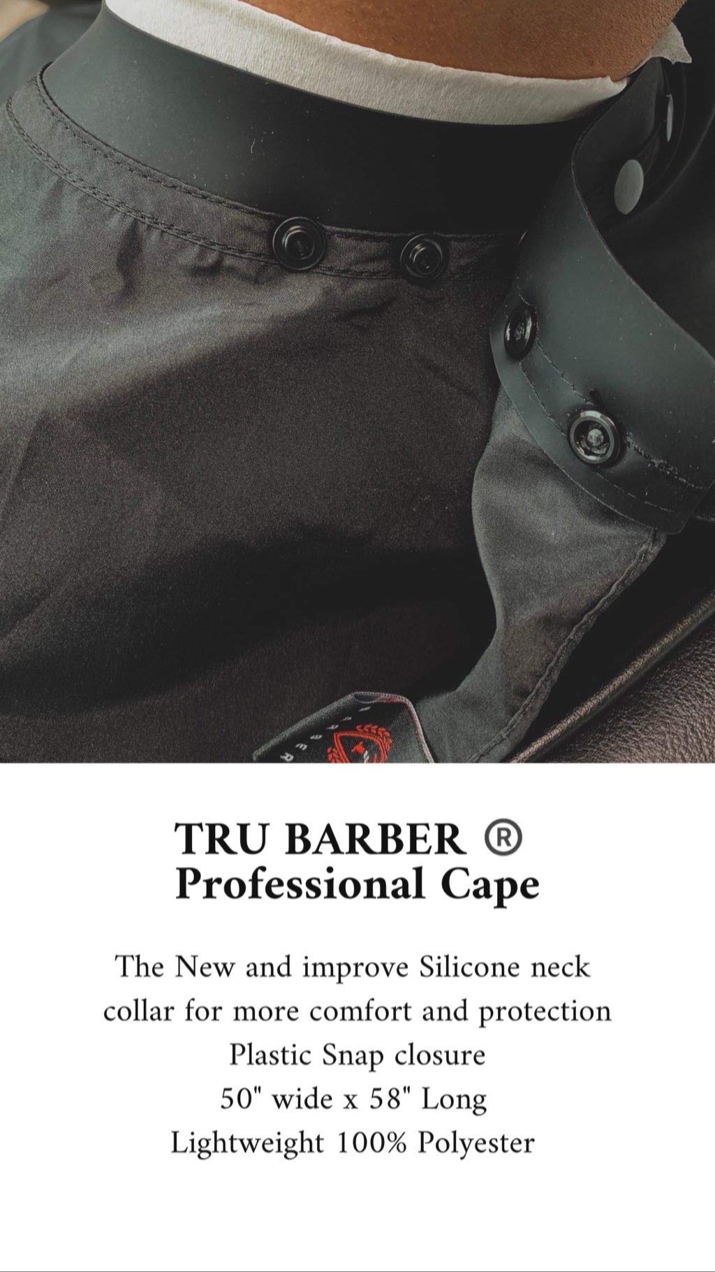Cape TRU BARBER antistatique et hydrofuge, éclaboussures maîtrisées.