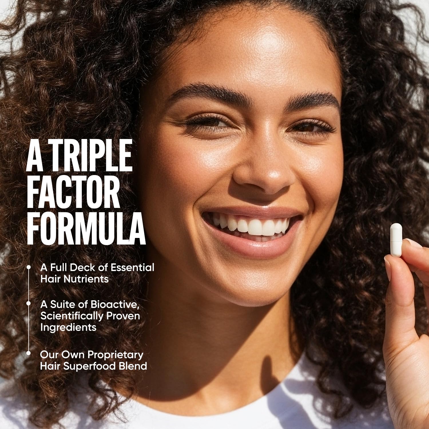 Ingrédients clés Tru Bloom pour cheveux sains et forts.