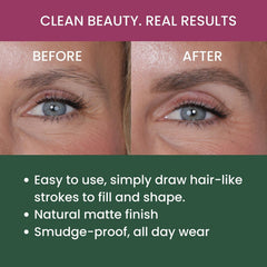 True + Luscious Brow Definer brosse de peignage intégrée, mélange rapide.