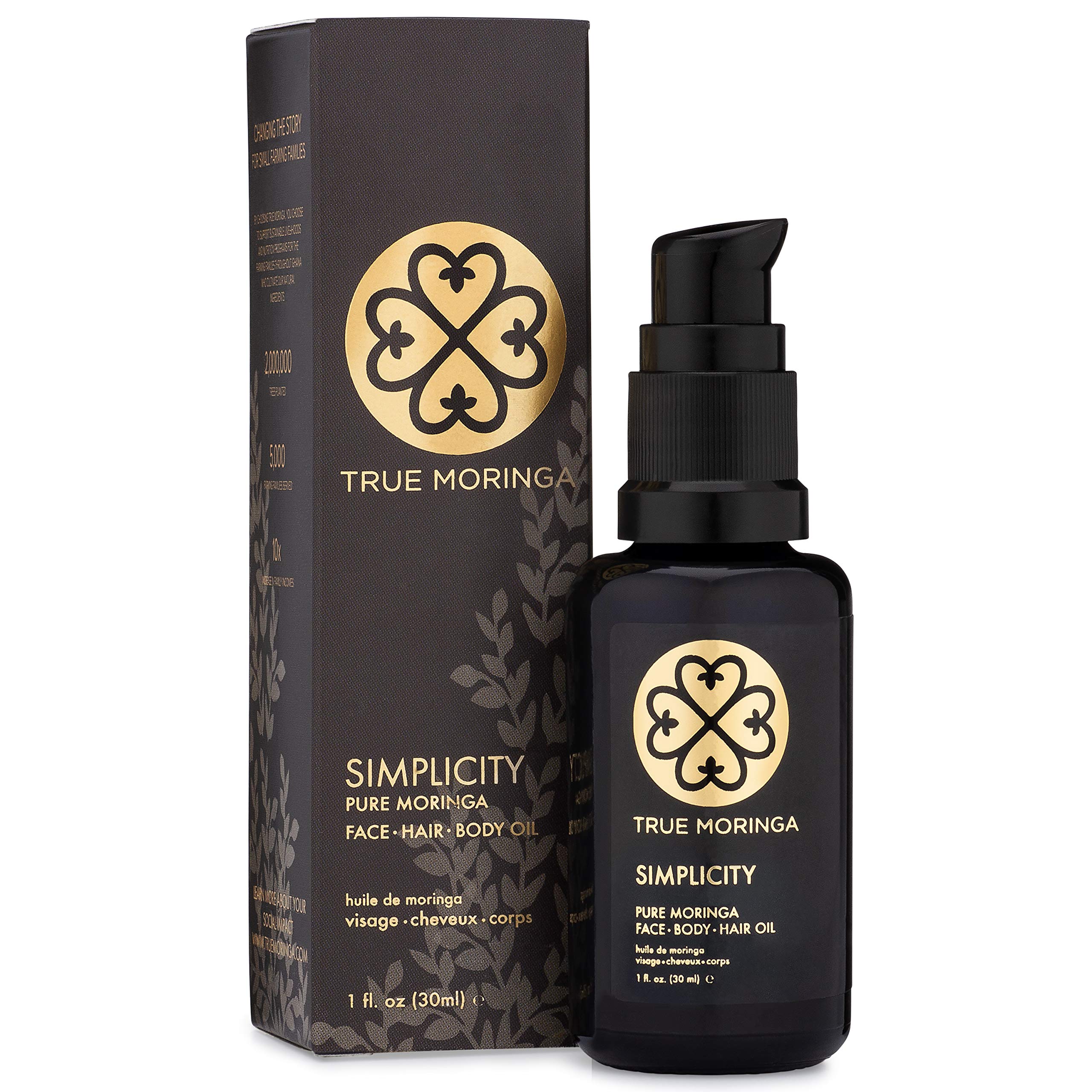 True Moringa huile – bouteille-visage-30ml : hydratation légère et absorption rapide