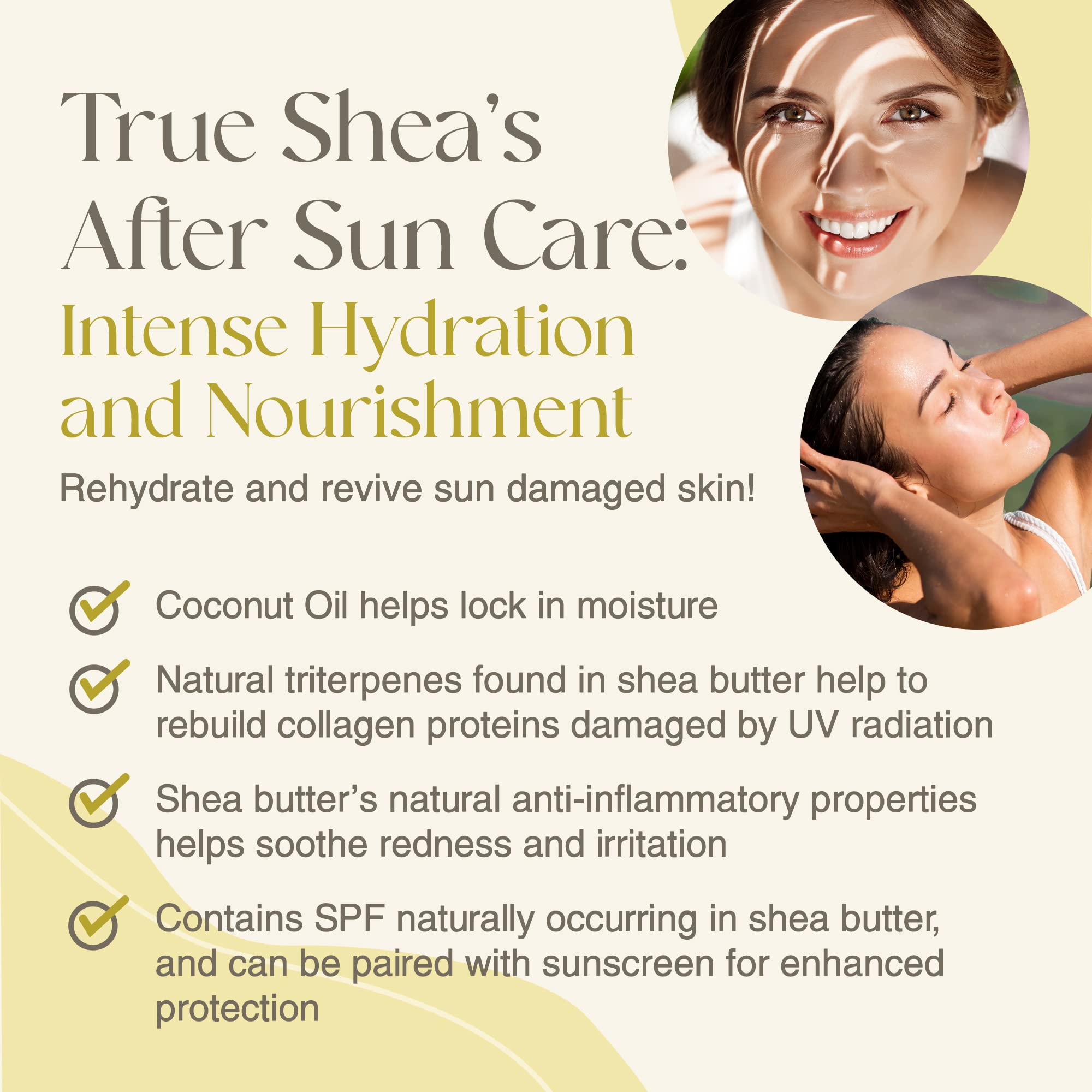 Hands applying True Shea whipped butter for daily moisture and comfort