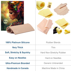 TrueSkin Platinum peau silicone platine double-face, encre mieux absorbée et expérience fluide