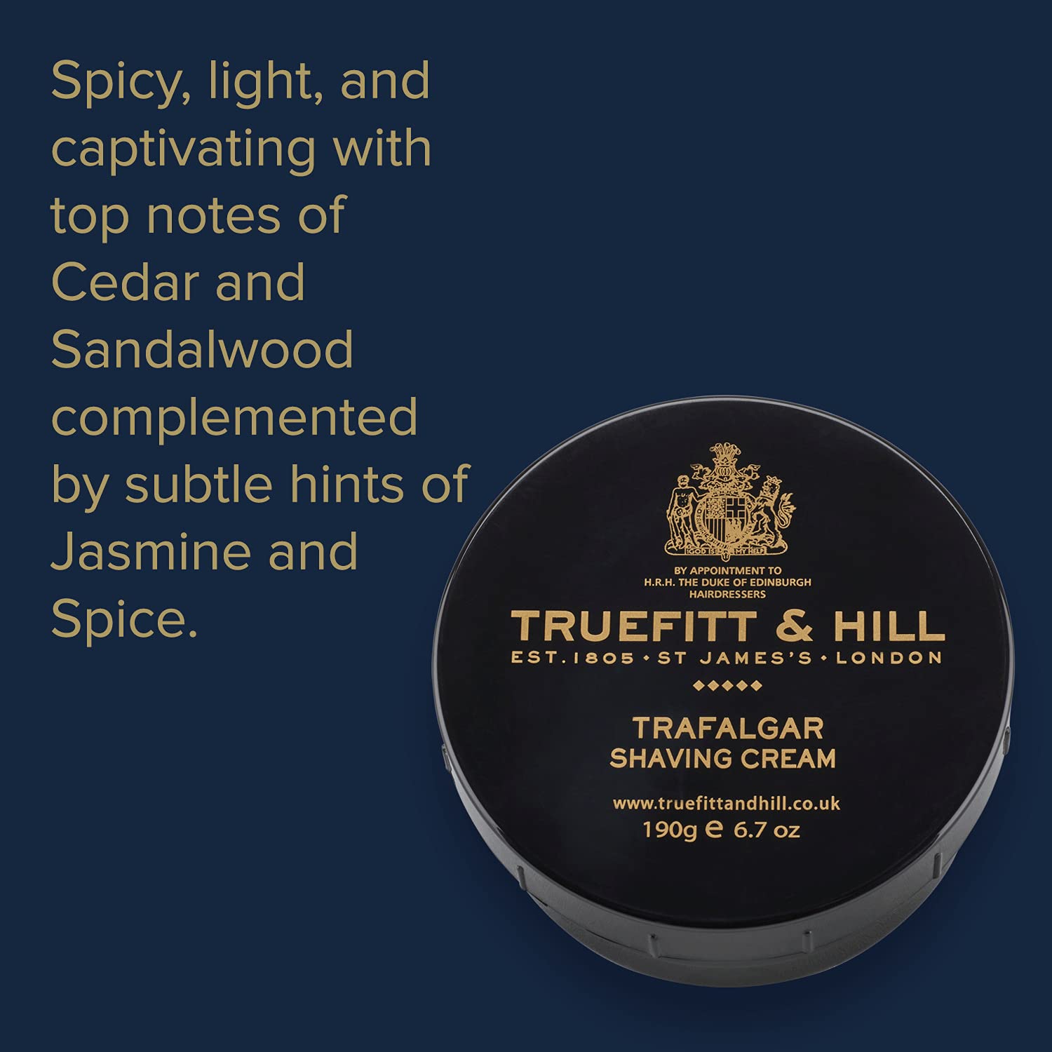 Truefitt et Hill Trafalgar crème de rasage, application facile prépare poils et peau.