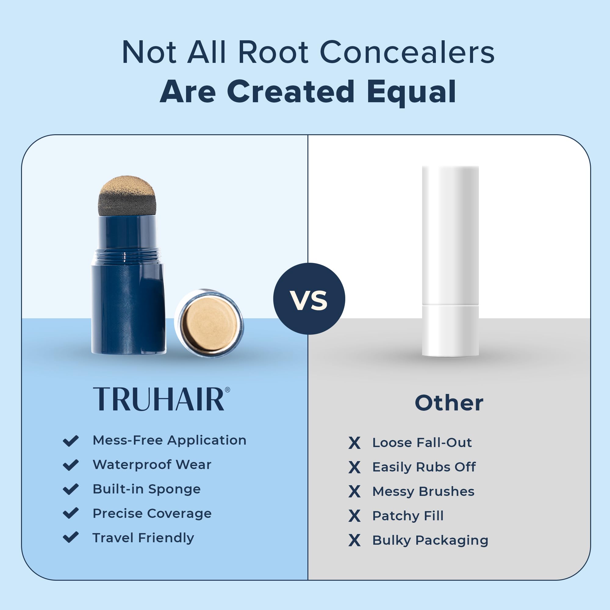 Truhair Couleur et Camouflage fini creme-poudre pour un resultat discret.