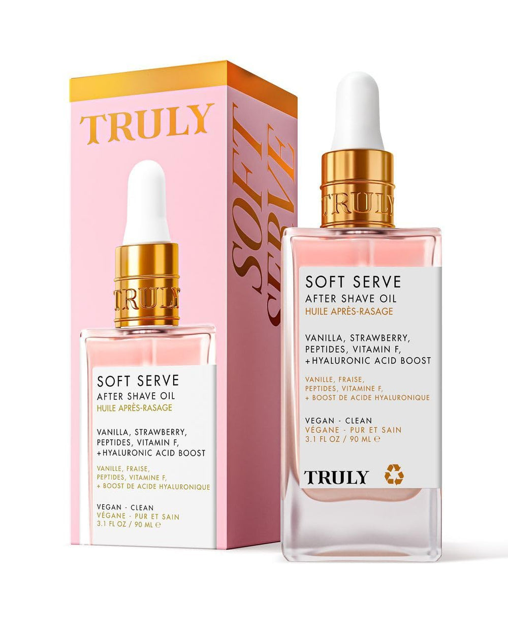Truly Beauty Soft Serve: bouteille élégante pour hydrater et apaiser après rasage.