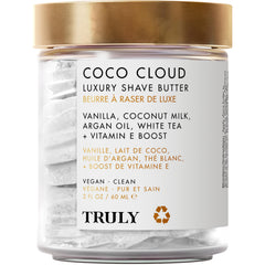 Truly Coco Cloud Beurre Rasage dans le flacon pour une peau hydratée.