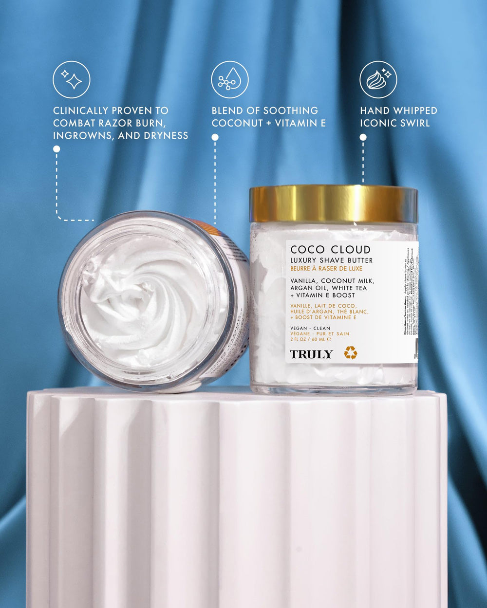 Lait de coco et huile d'argan pour une hydratation durable.