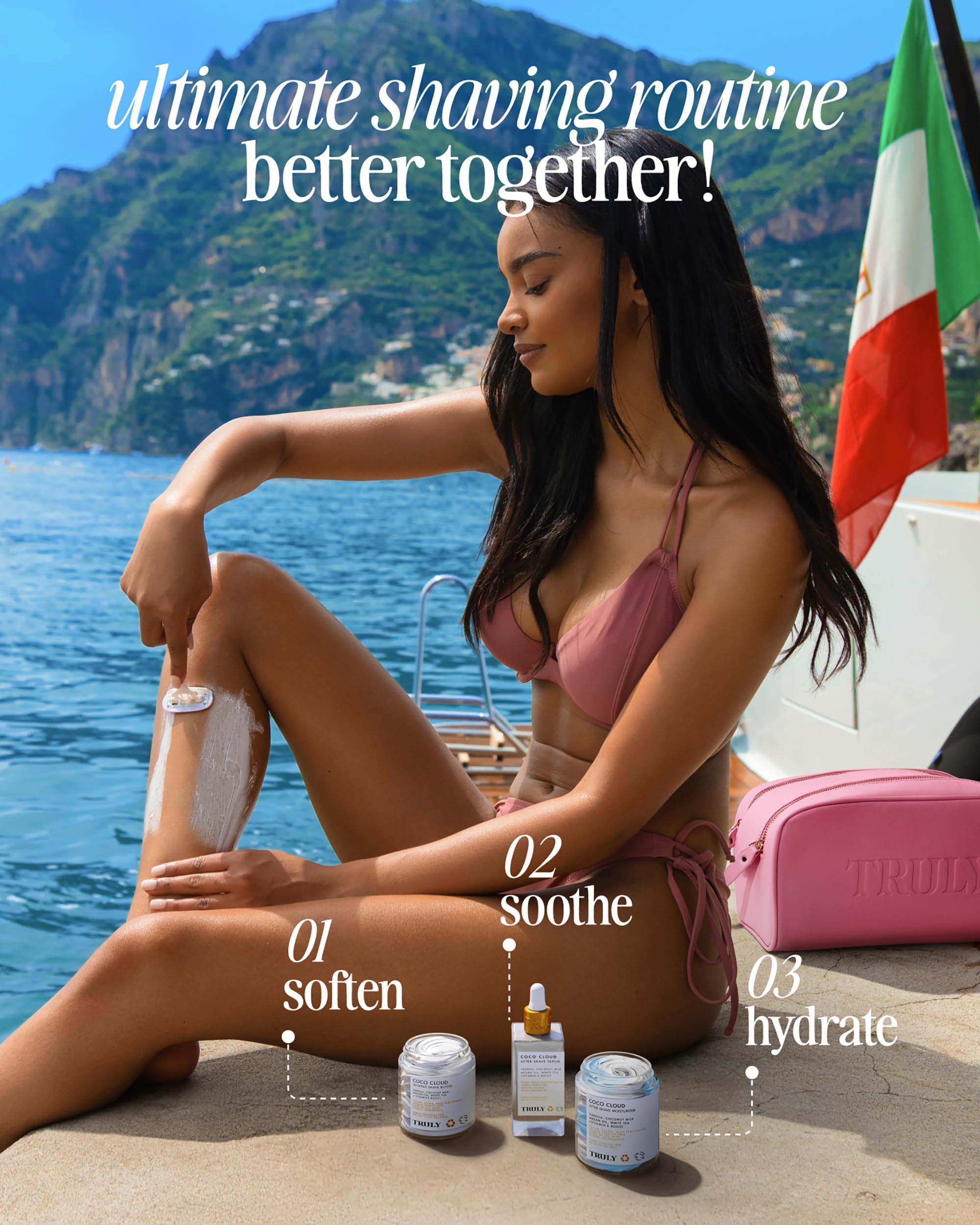 Prévention des poils incarnés autour de la ligne bikini avec ce soin post-rasage.