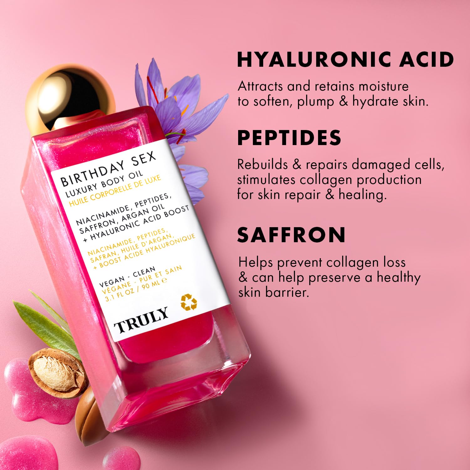 Hydratation en profondeur avec Truly, peau plus ferme.