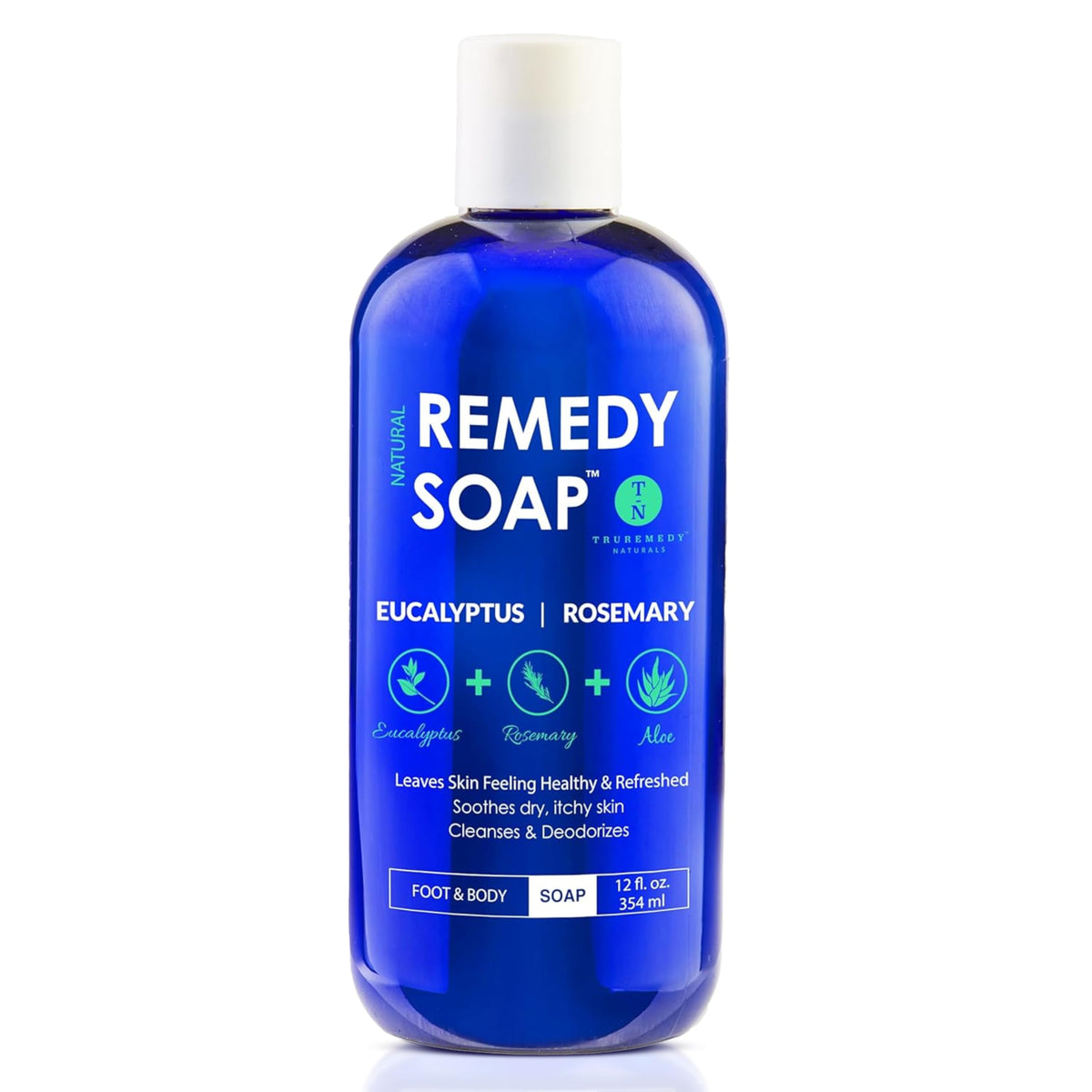 Truremedy Naturals bouteille-douche eucalyptus-rosmarin, rafraîchissante et apaisante pour la peau.