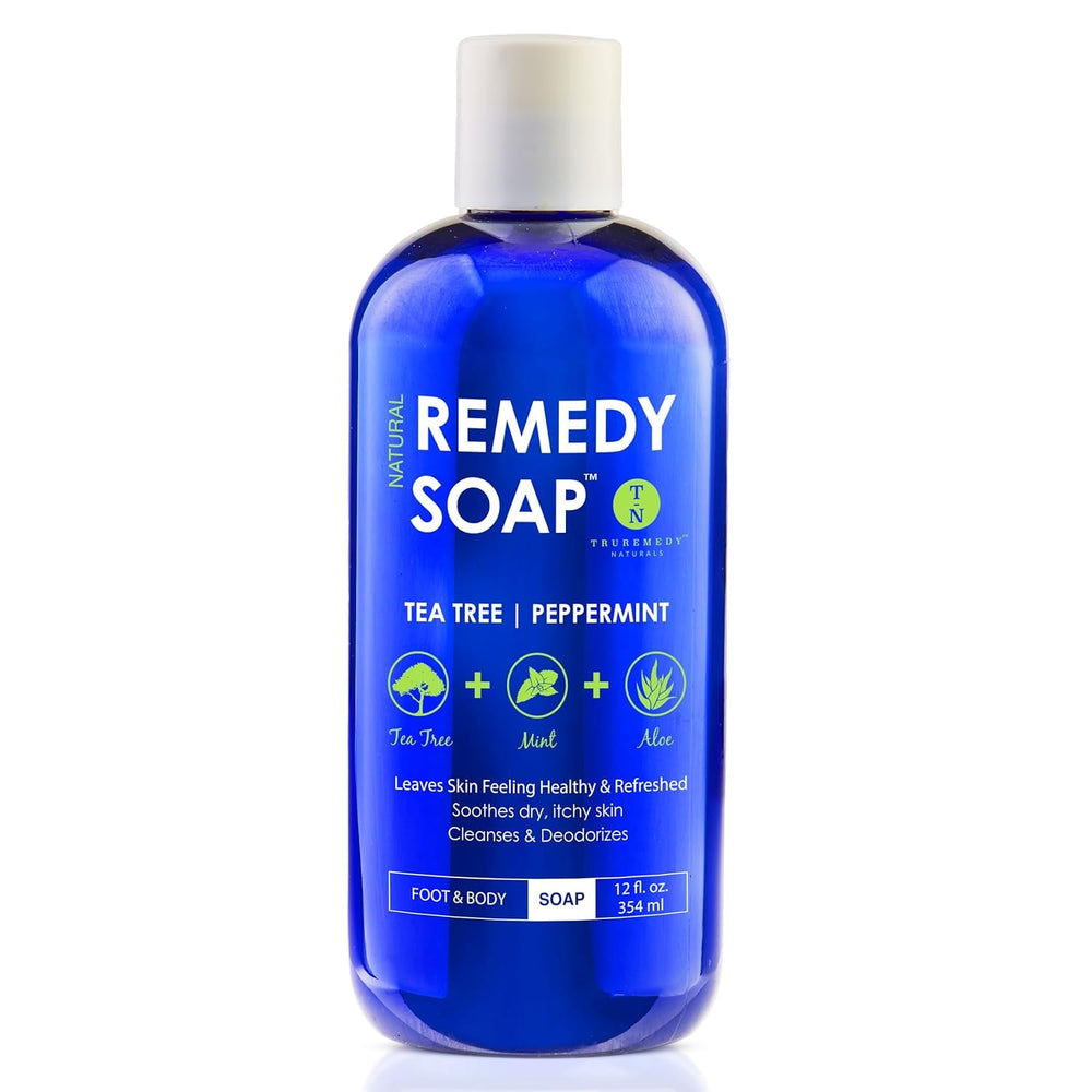 Bouteille Truremedy Naturals – gel douche rafraîchissant et nettoyant en douceur.