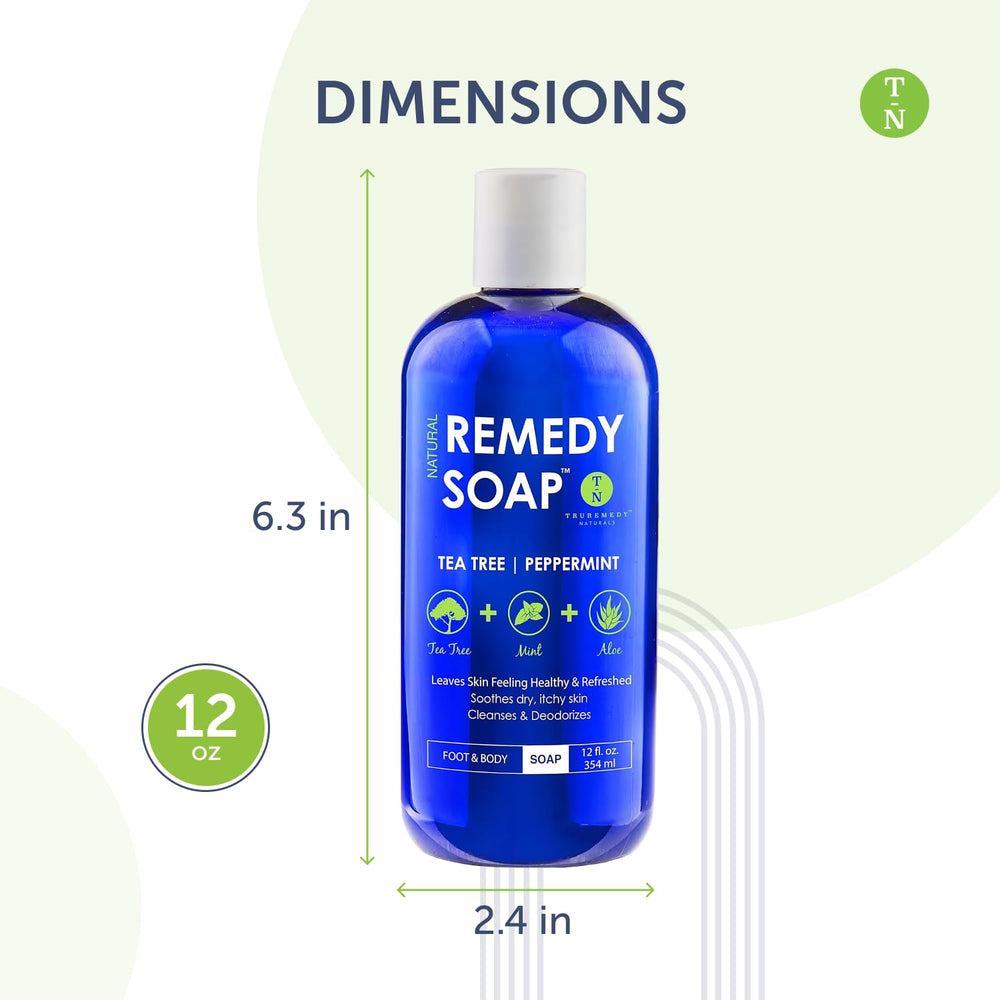 Mousse-douche Truremedy Naturals; texture riche et purifiante pour la peau.