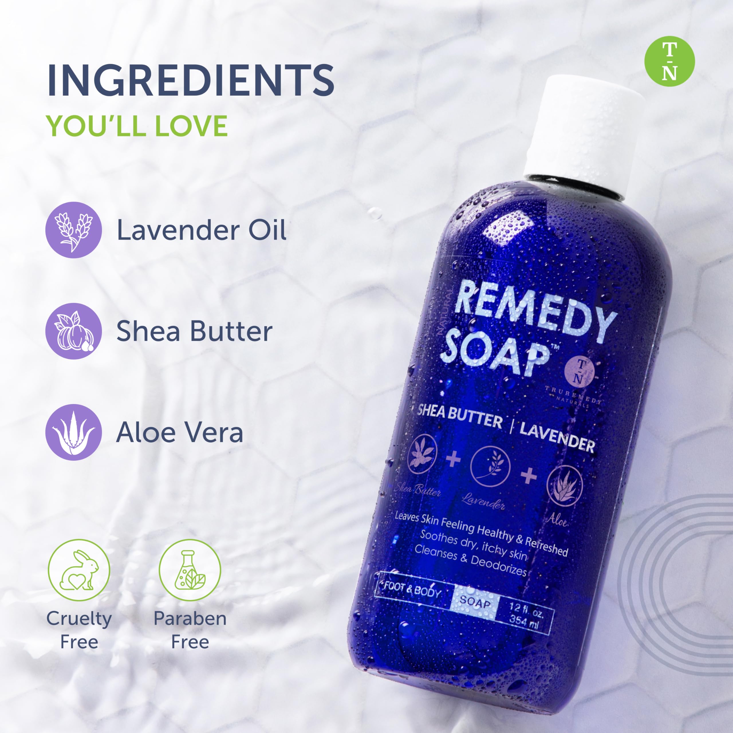 Truremedy Naturals shea butter rich-lather features gentle cleansing and hydration