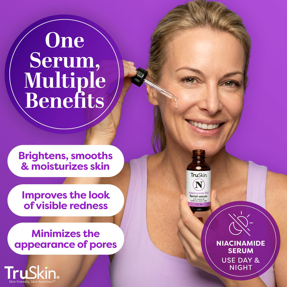 TruSkin B3 Niacinamide Serum : aloé et avocat pour apaiser et soutenir l'élasticité.