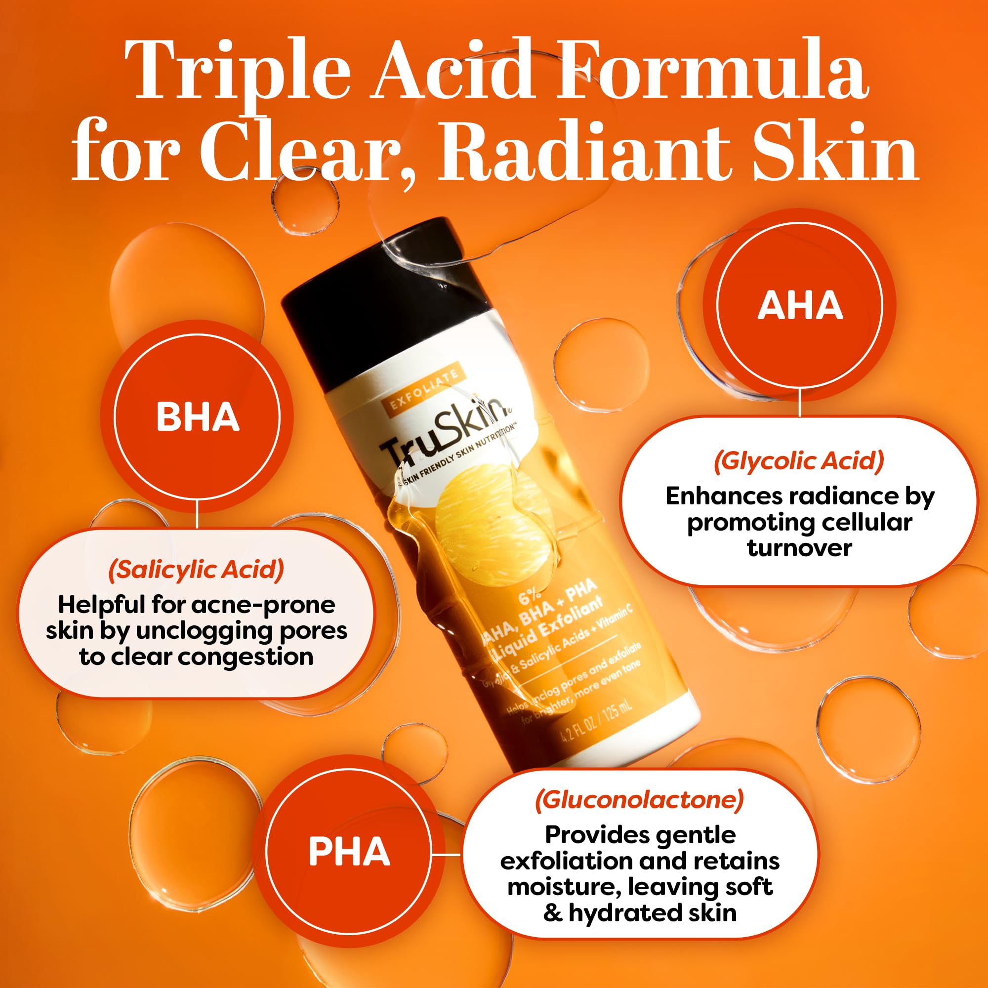 TruSkin BHA toner texture being applied with a gentle pat on skin.