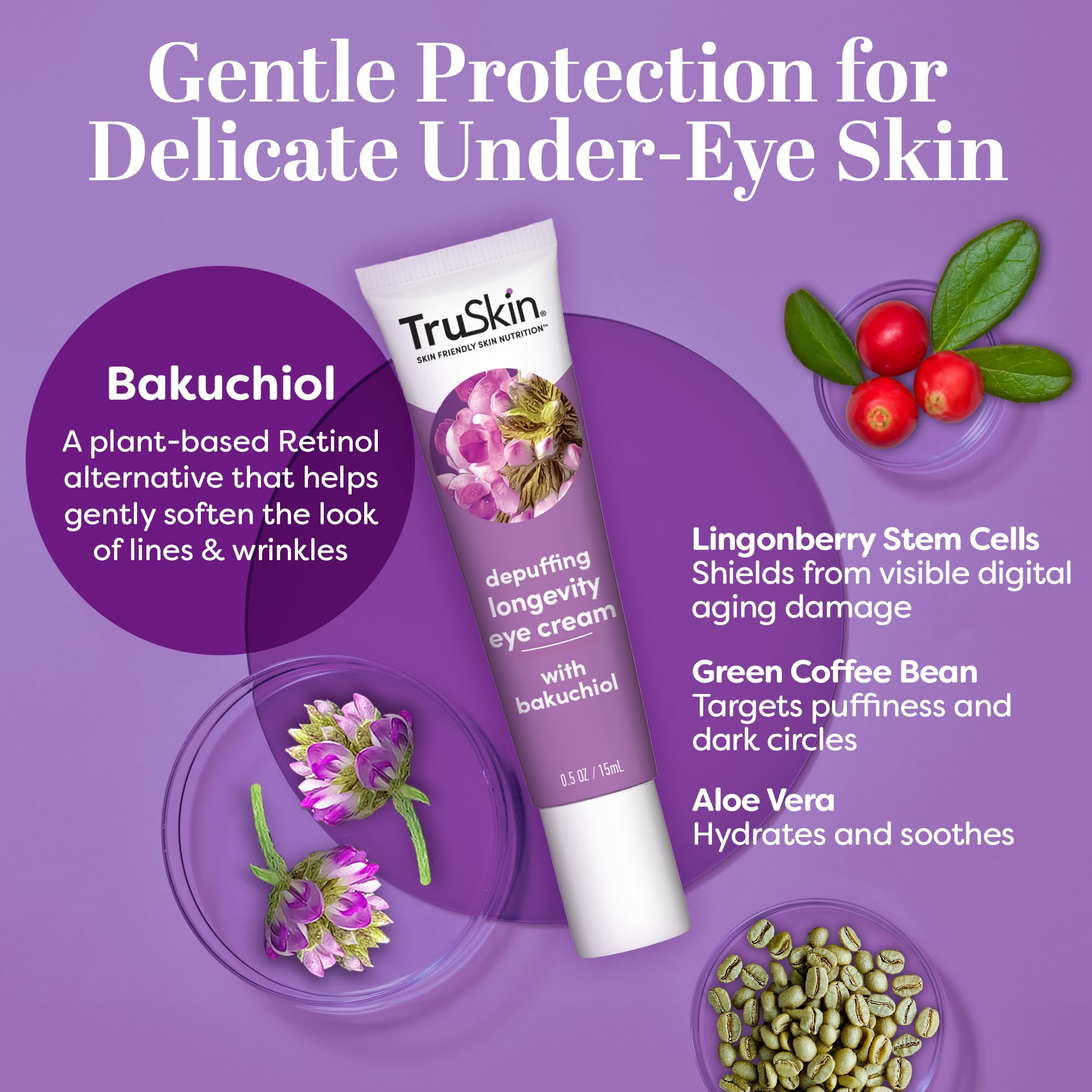 TruSkin Longevity texture crème yeux prête à l’application.