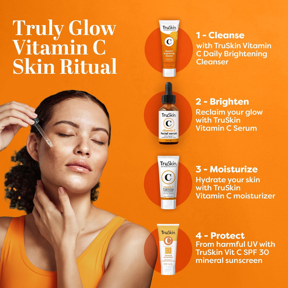 Pompe-doseur TruSkin Naturals Sérum Vitamine C facilite un dosage précis