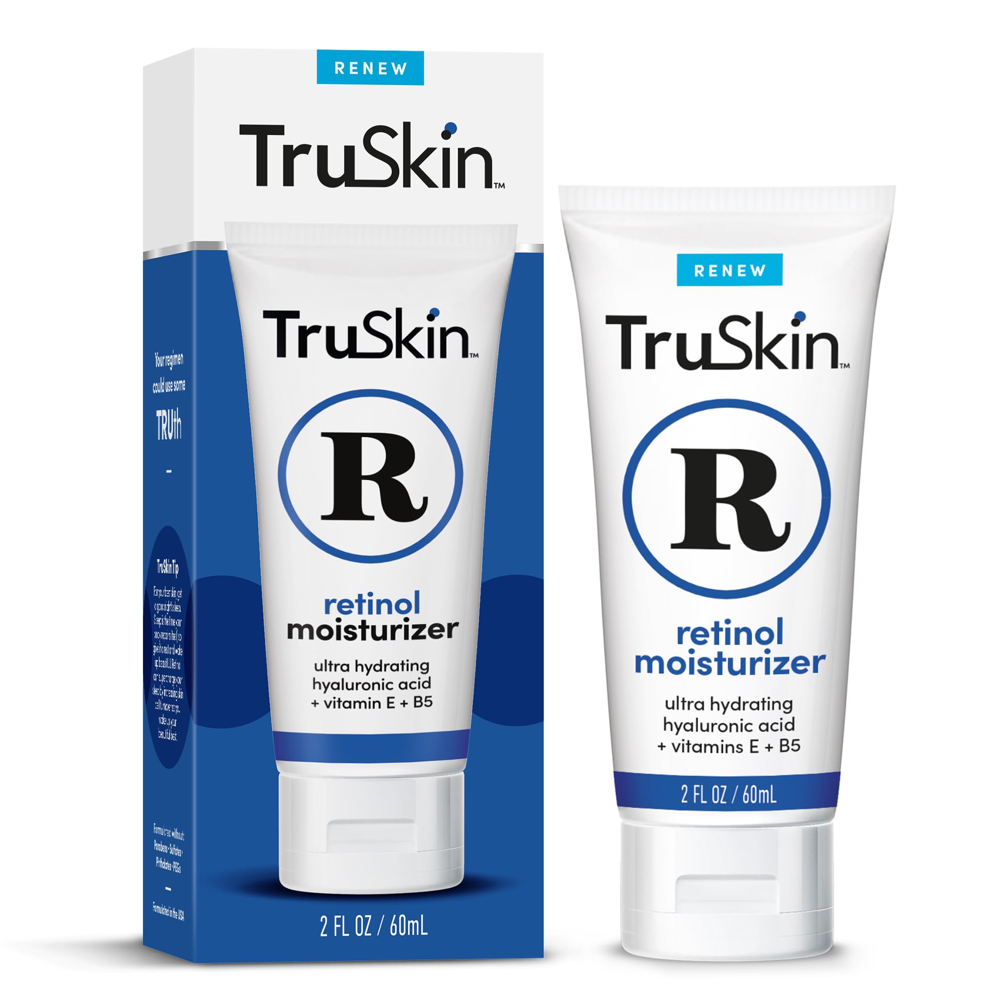 TruSkin Retinol Face Moisturizer bottle shown for smooth, hydrated skin.