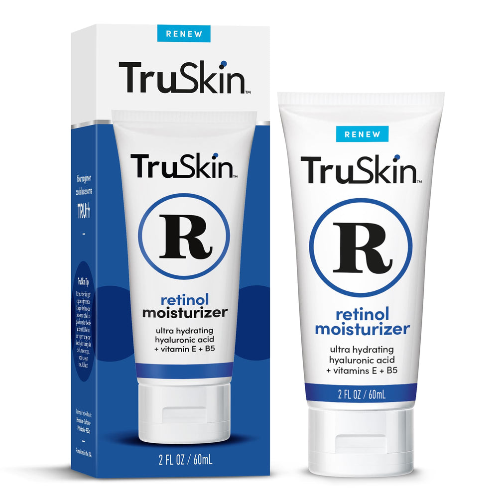 TruSkin Retinol Face Moisturizer bottle shown for smooth, hydrated skin.