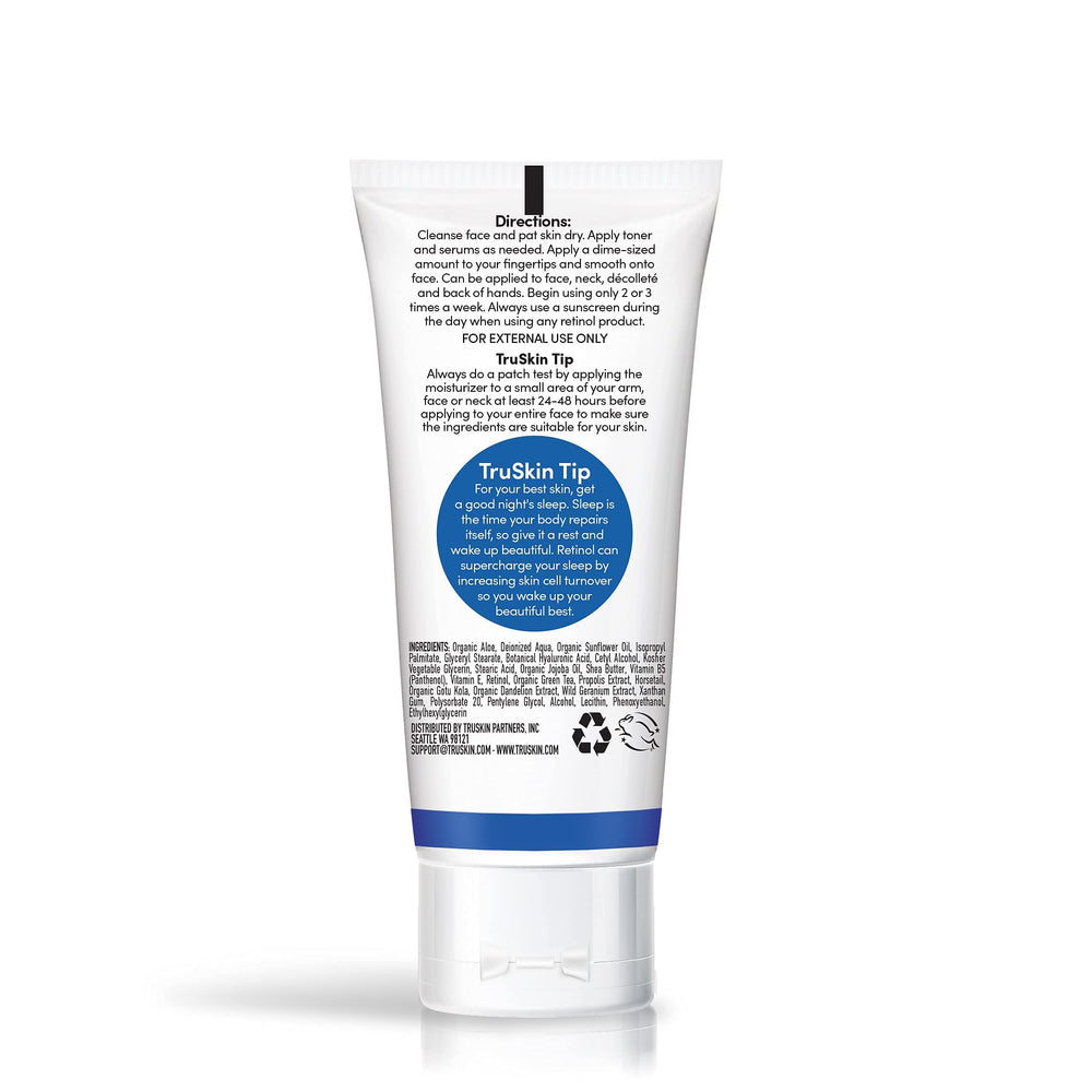 TruSkin Retinol Moisturizer dropper dispensing a small amount.