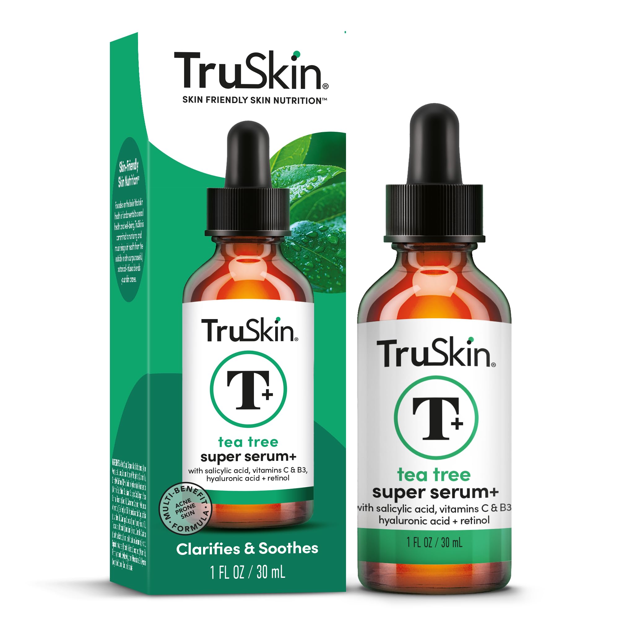 TruSkin sérum arbre-a-te peau clarifiée; peut aider à l’apparence des imperfections.