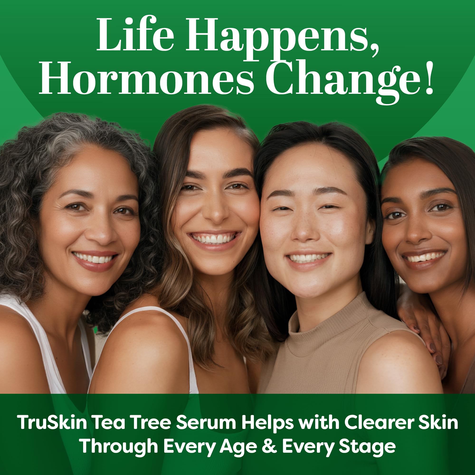 TruSkin sérum arbre-a-te texture naturelle; absorption rapide sans effet gras.