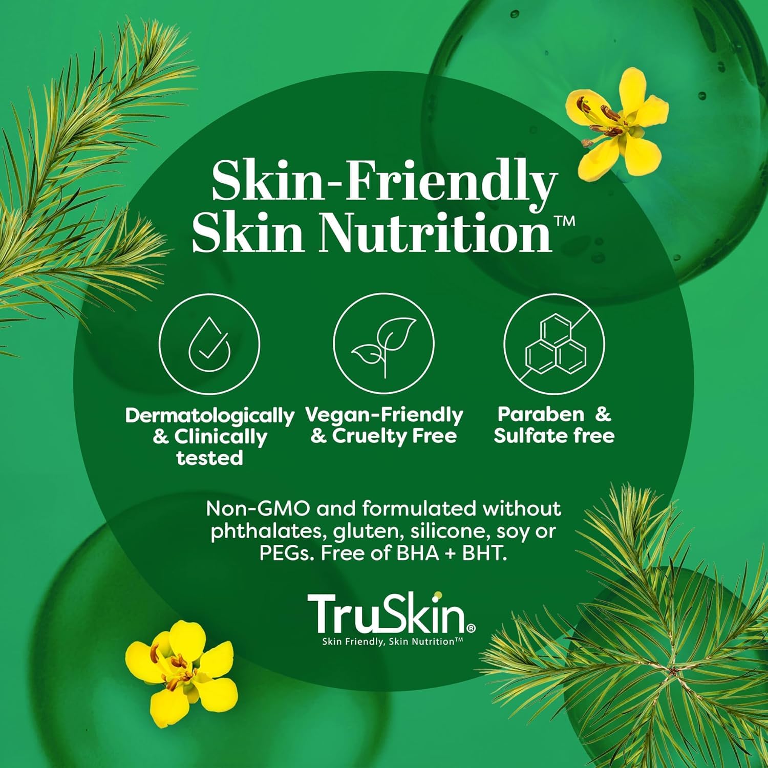 TruSkin sérum arbre-a-te usage quotidien; routine matin et soir simplifiée.