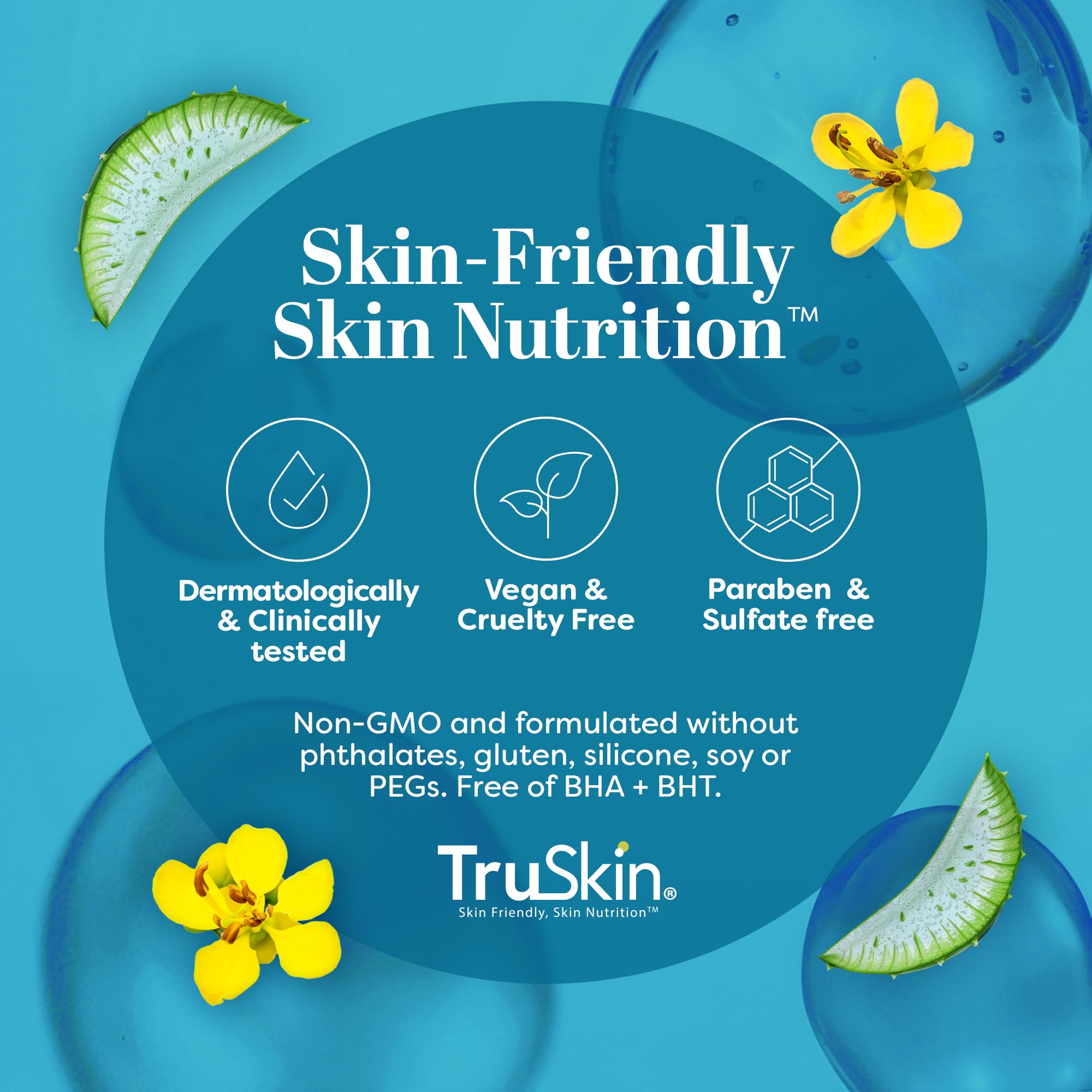 TruSkin Sérum Hyaluronique thé vert et aloe vera pour apaiser