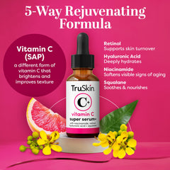 Sérum TruSkin avec rétinol et niacinamide, texture plus lisse.
