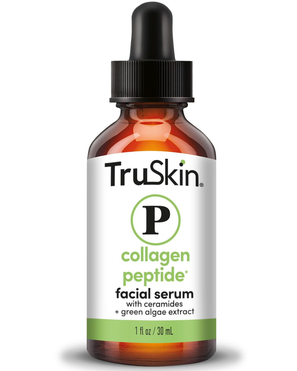Sérum TruSkin pour le visage : flacon Tripeptide-29 favorisant l'élasticité.